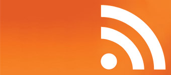 RSS-Logo auf orangenem Grund.
